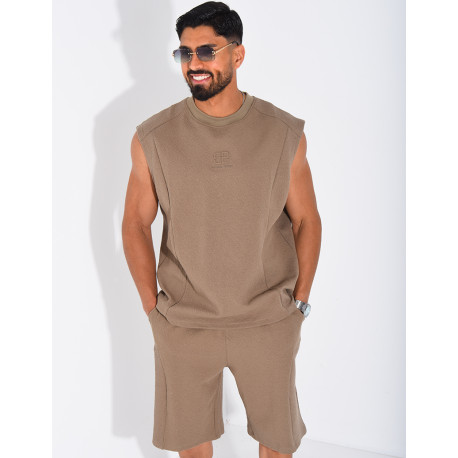 Ensemble Homme texturé t-shirt sans manches et short