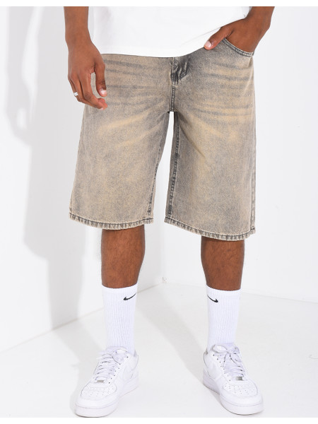 Bermuda en jeans délavé