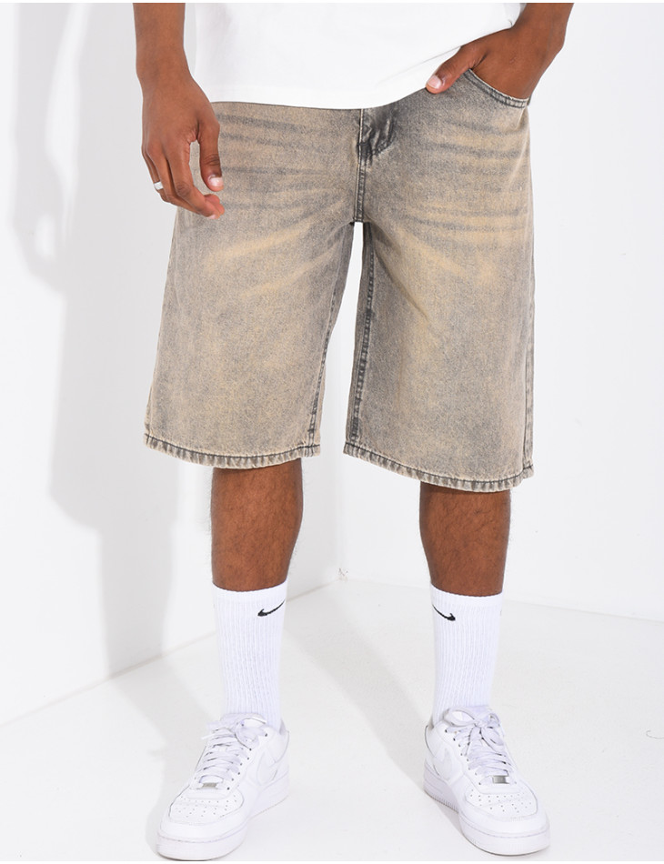 Bermuda en jeans délavé