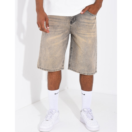 Bermuda en jeans délavé