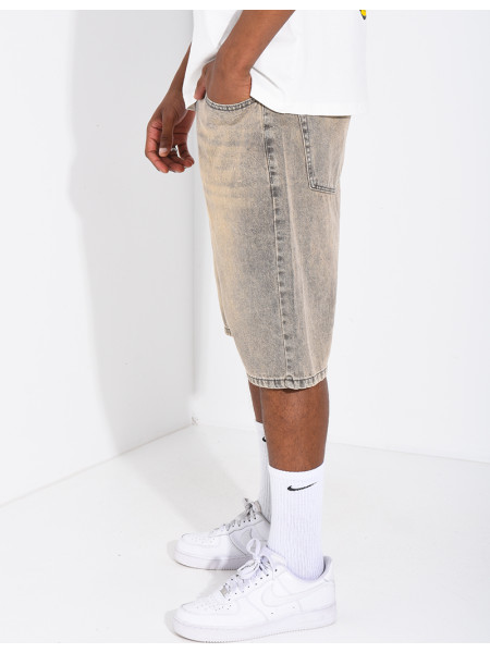 Bermuda en jeans délavé