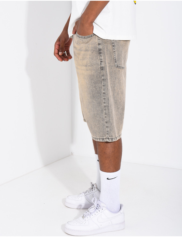Bermuda en jeans délavé