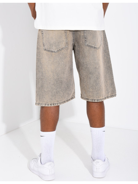 Bermuda en jeans délavé