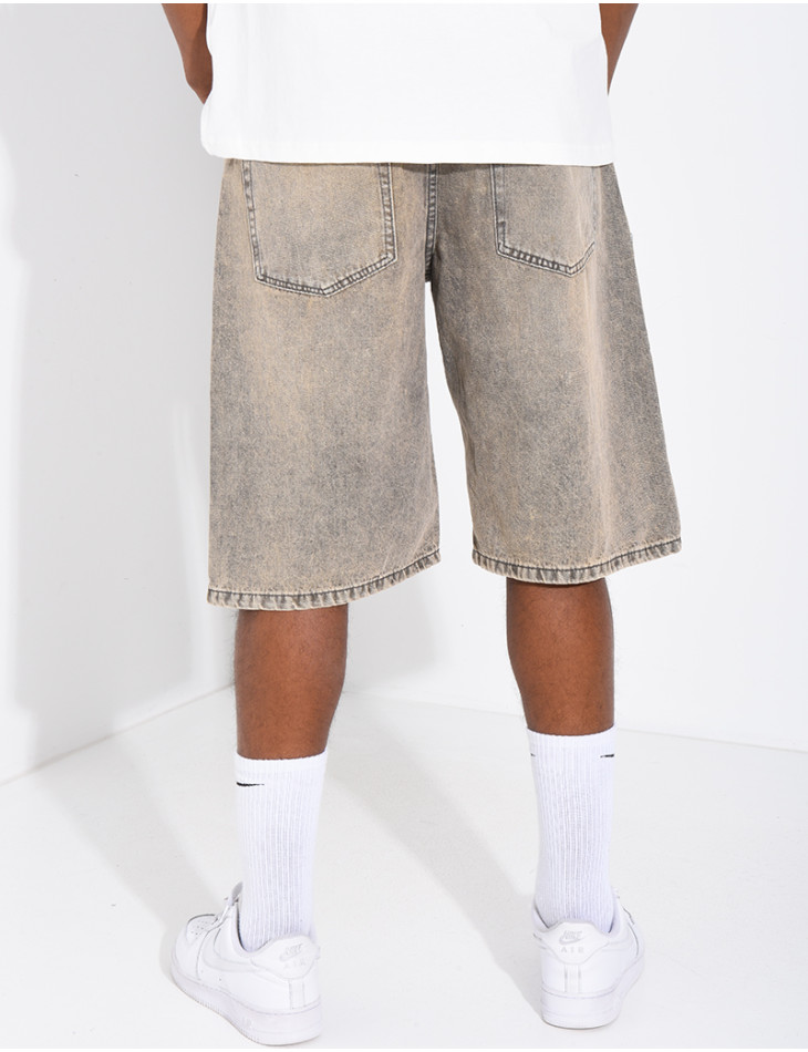 Bermuda en jeans délavé
