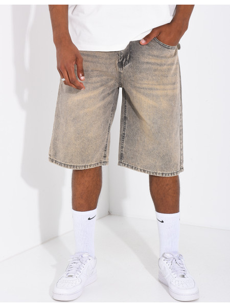 Bermuda en jeans délavé