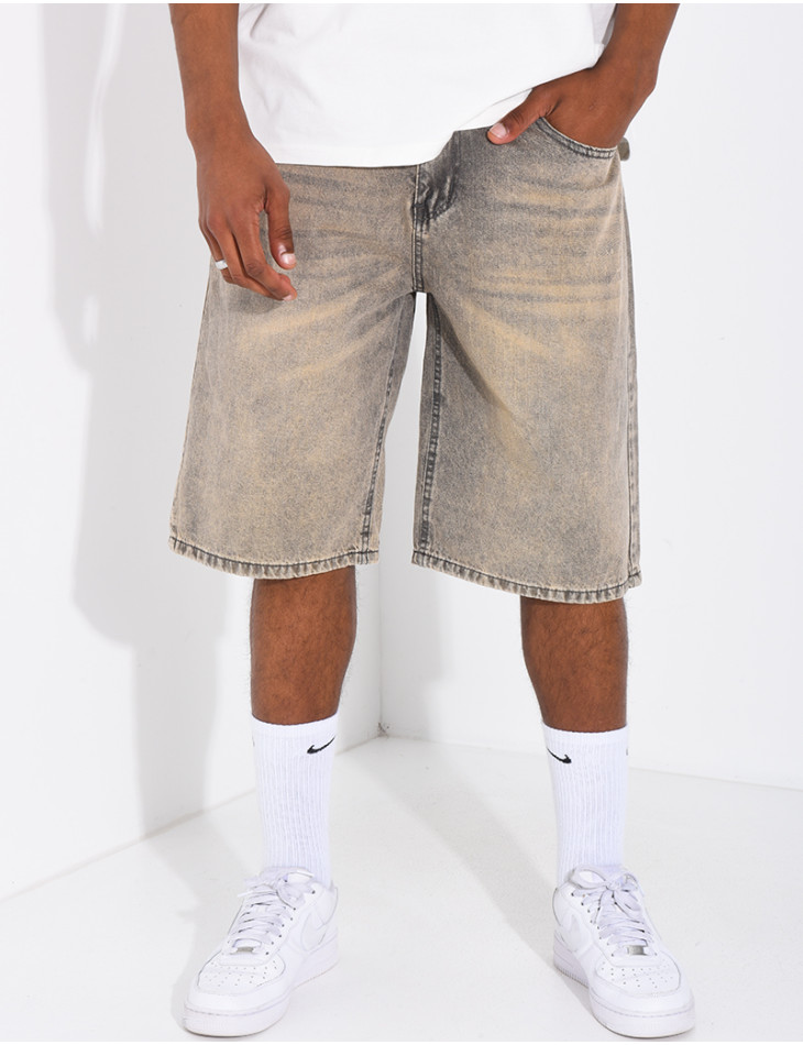 Bermuda en jeans délavé