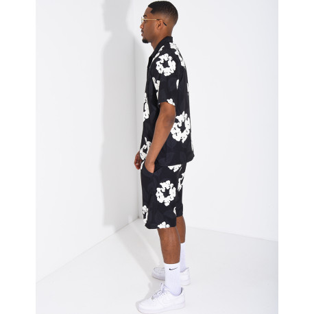 Ensemble homme short et t-shirt a fleurs