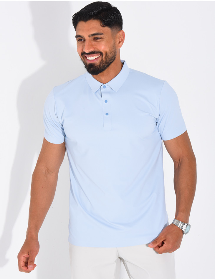 Polo manches courtes à boutons pression