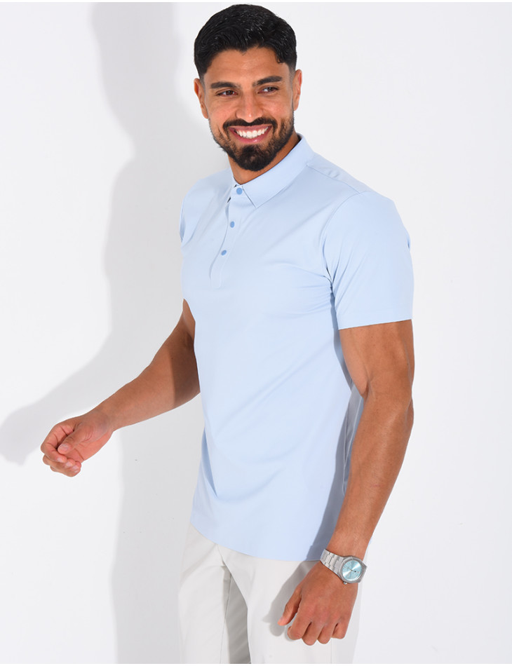 Polo manches courtes à boutons pression
