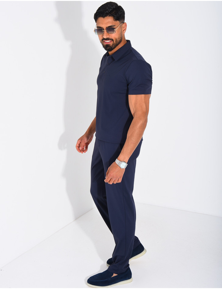 Ensemble fin pantalon et polo manches courtes