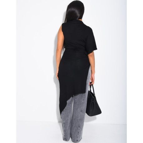 T-shirt fluide long et asymétrique