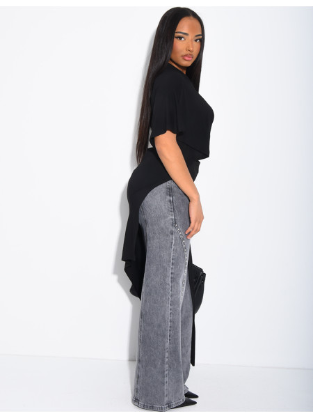 T-shirt fluide long et asymétrique