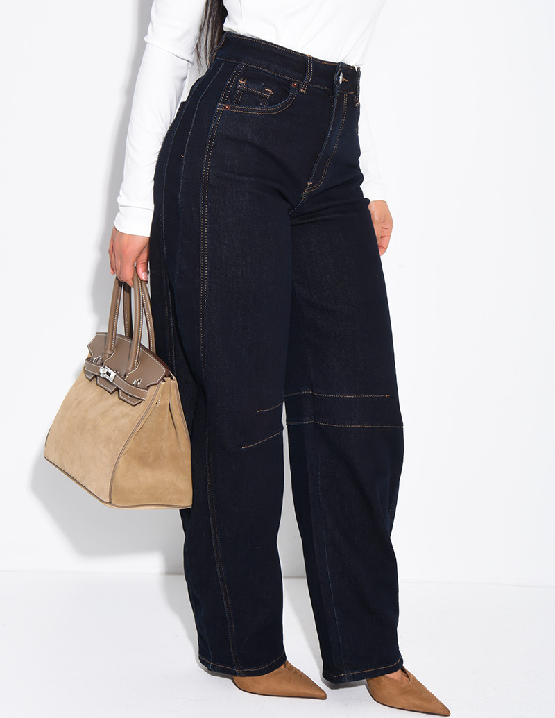 Raw denim balloon-cut jeans...