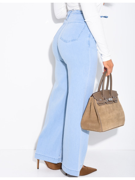 Lightweight tie-waist jeans