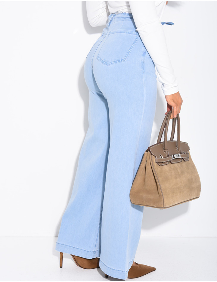 Lightweight tie-waist jeans