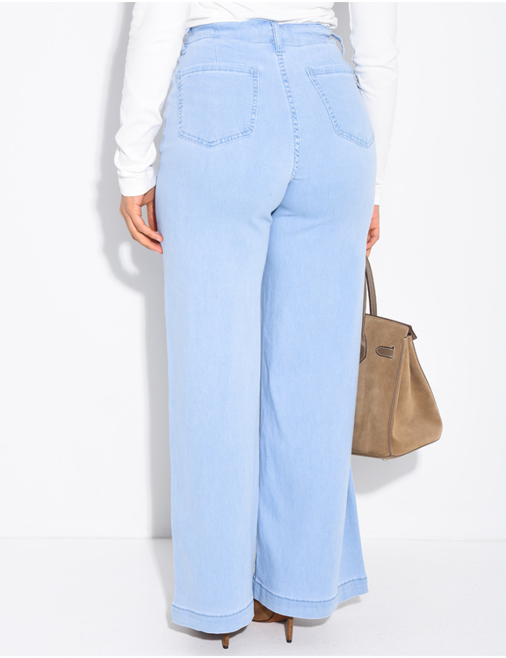 Lightweight tie-waist jeans