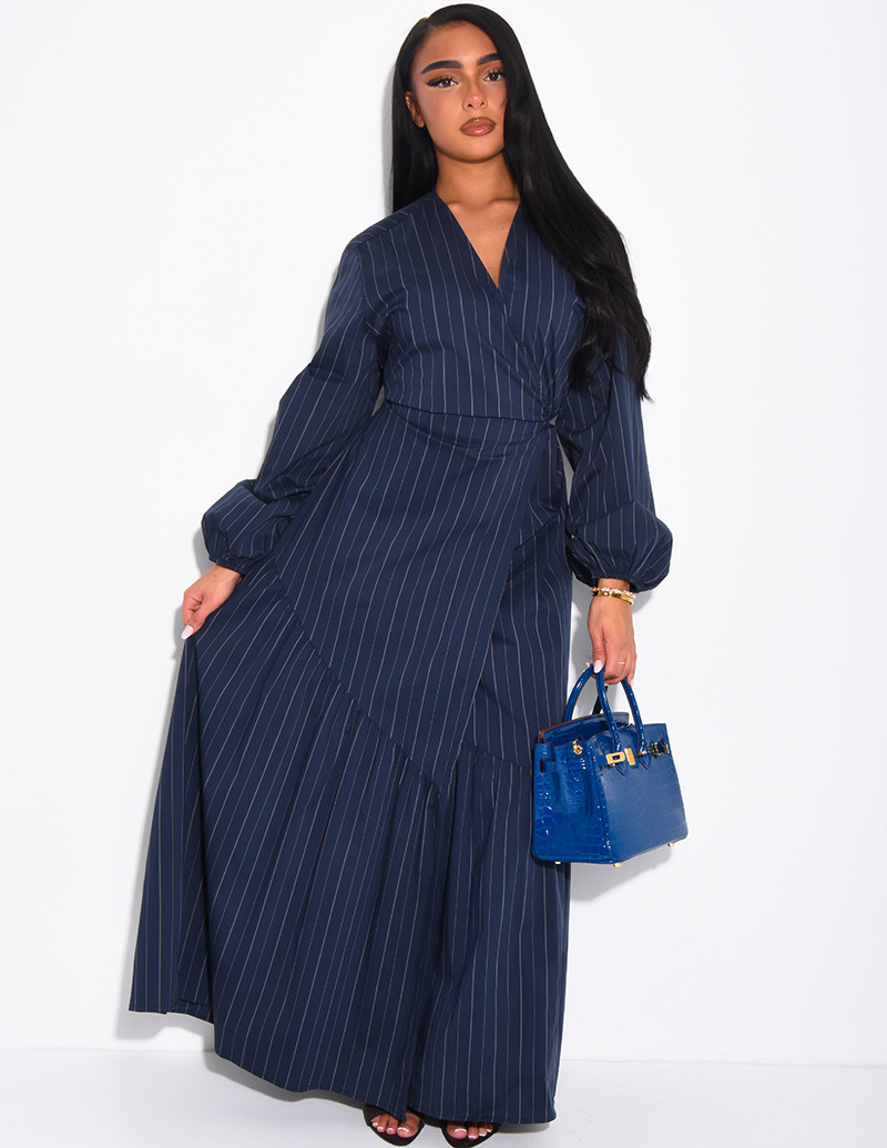 Long striped wrap-style...