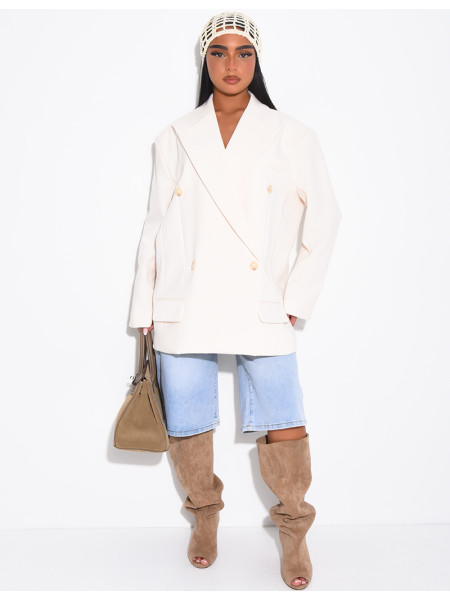 Veste de blazer à épaules structurées oversize