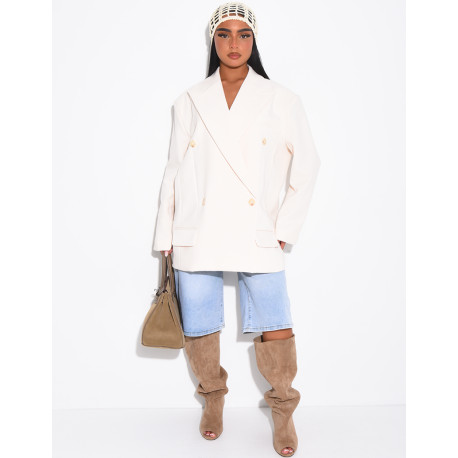 Veste de blazer à épaules structurées oversize