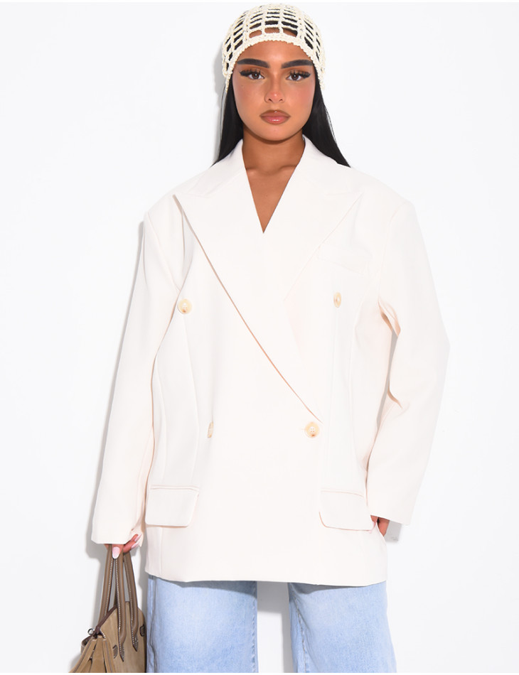 Veste de blazer à épaules structurées oversize