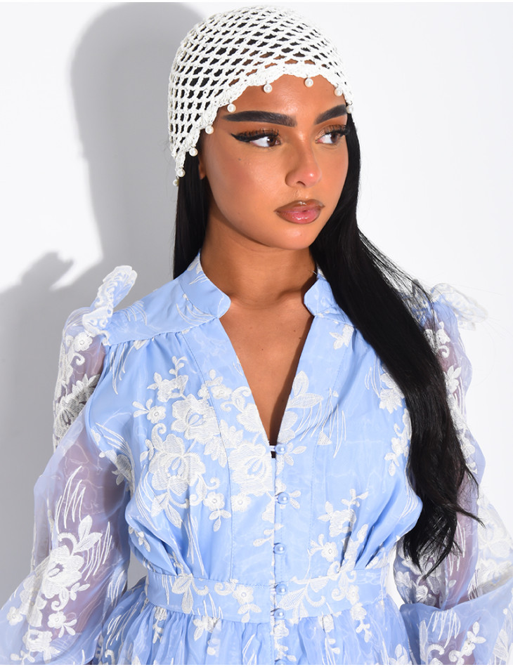 Bonnet en crochet à perles