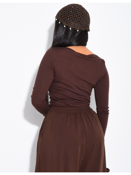 Crocheted beanie with beads