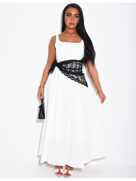 Triangular lace scarf to tie