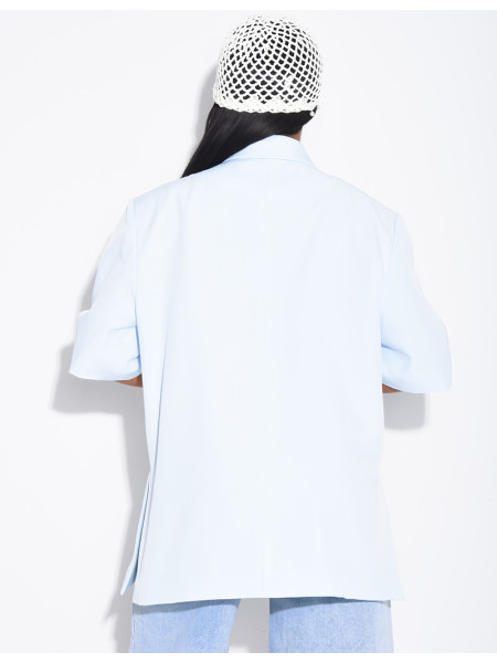 Blazer premium à manches courtes et fentes sur les côtés