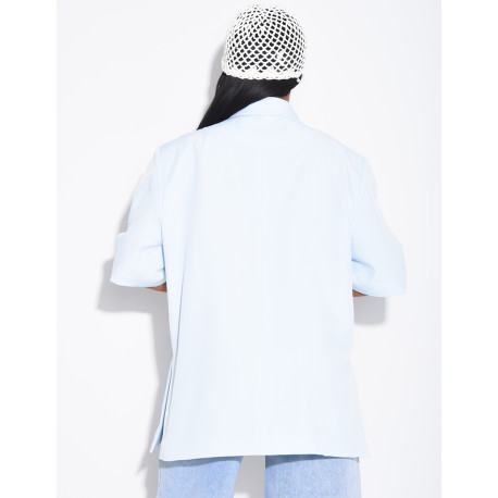 Blazer premium à manches courtes et fentes sur les côtés