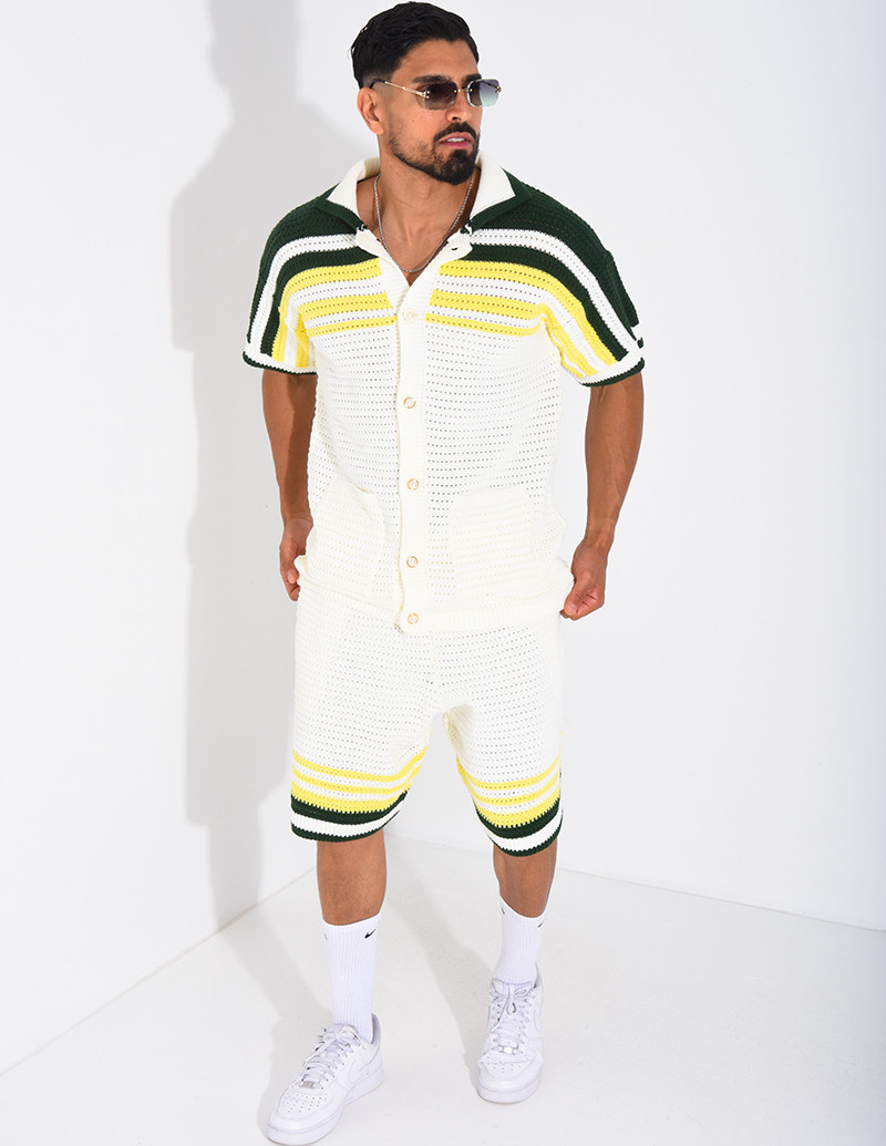 Ensemble ajouré short et...