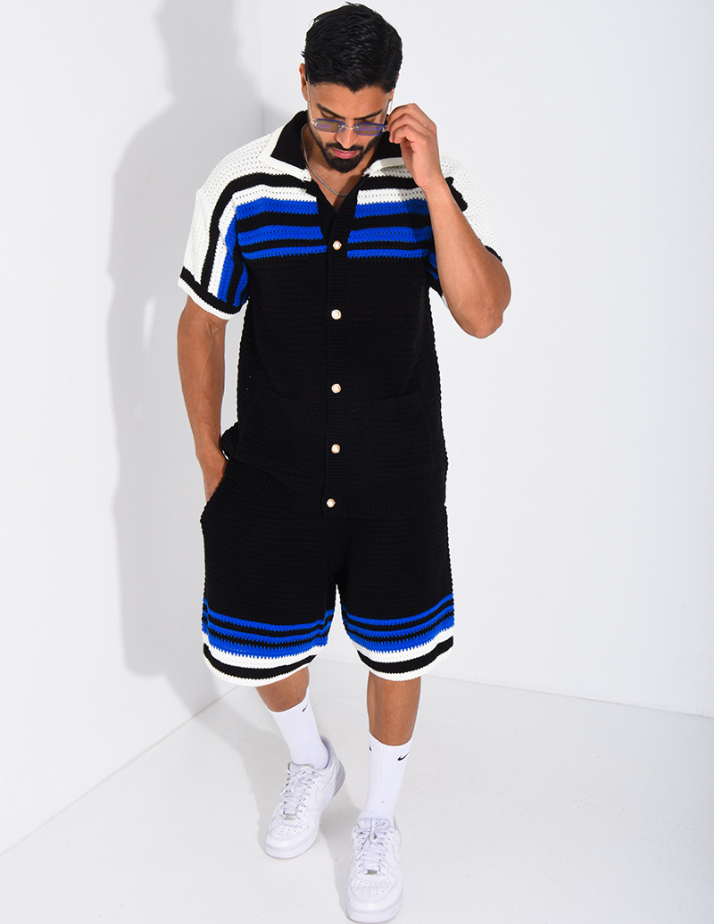 Ensemble ajouré short et...