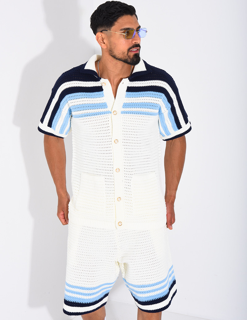 Ensemble ajouré short et...