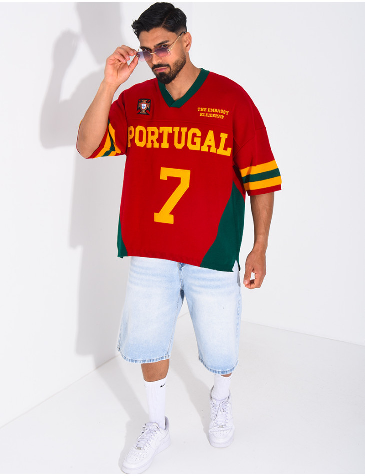 T-shirt côtelé "Portugal"