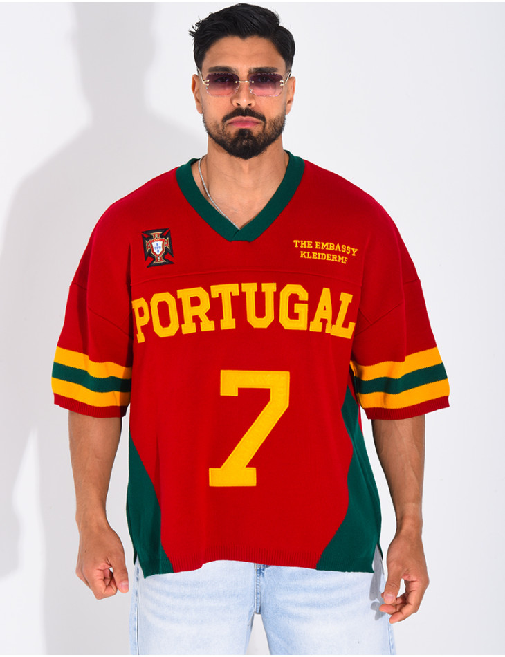 T-shirt côtelé "Portugal"