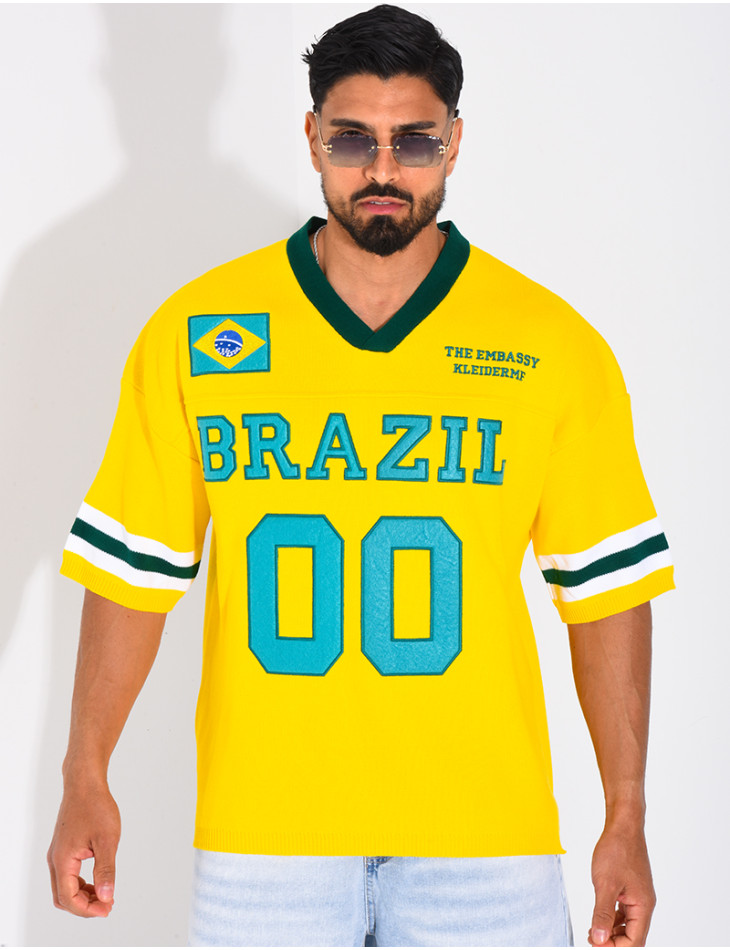 T-shirt côtelé "Brazil"