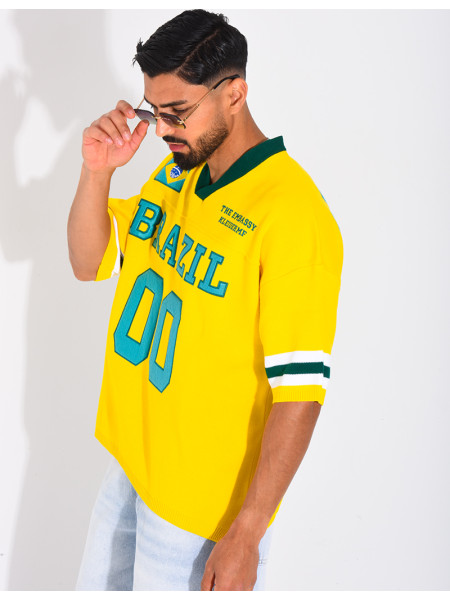 T-shirt côtelé "Brazil"