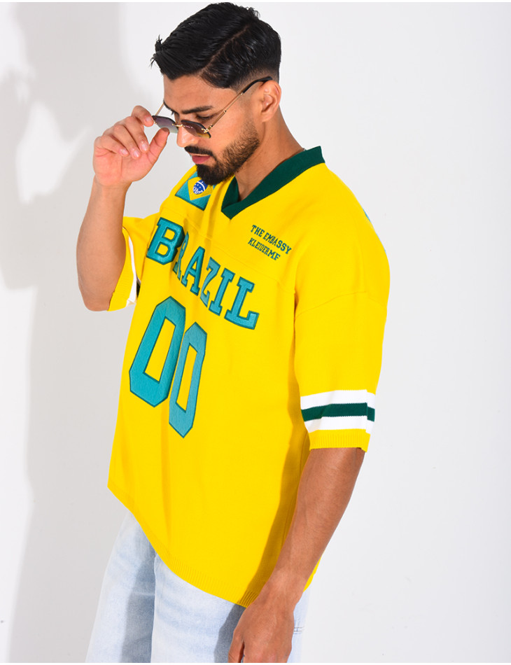 T-shirt côtelé "Brazil"