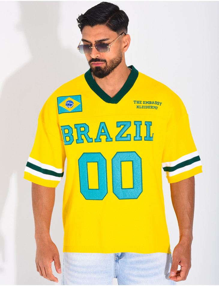 T-shirt côtelé "Brazil"