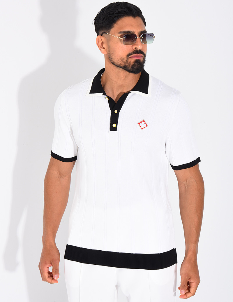 Polo côtelé à trèfle et...