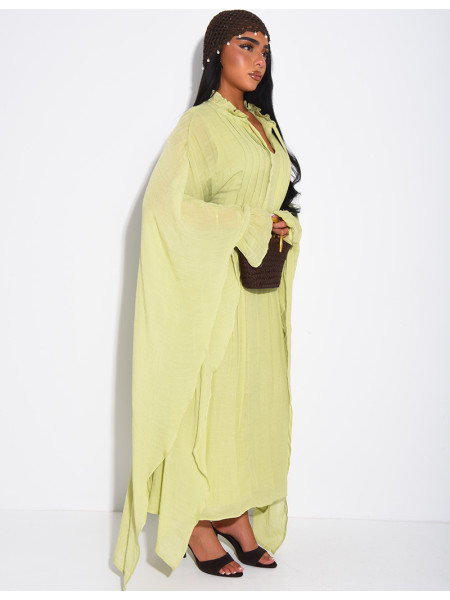 Robe fluide doublée à nouer à la taille effet plissé