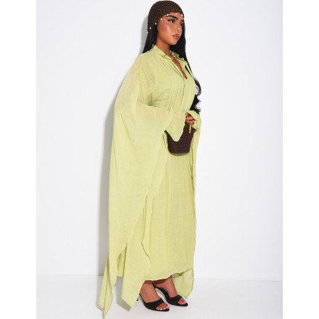 Robe fluide doublée à nouer à la taille effet plissé