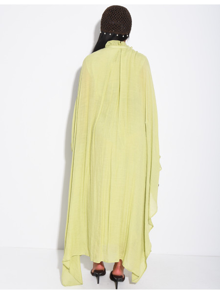 Robe fluide doublée à nouer à la taille effet plissé