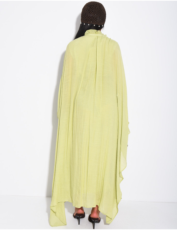 Robe fluide doublée à nouer à la taille effet plissé