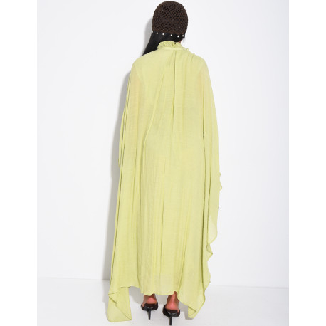 Robe fluide doublée à nouer à la taille effet plissé