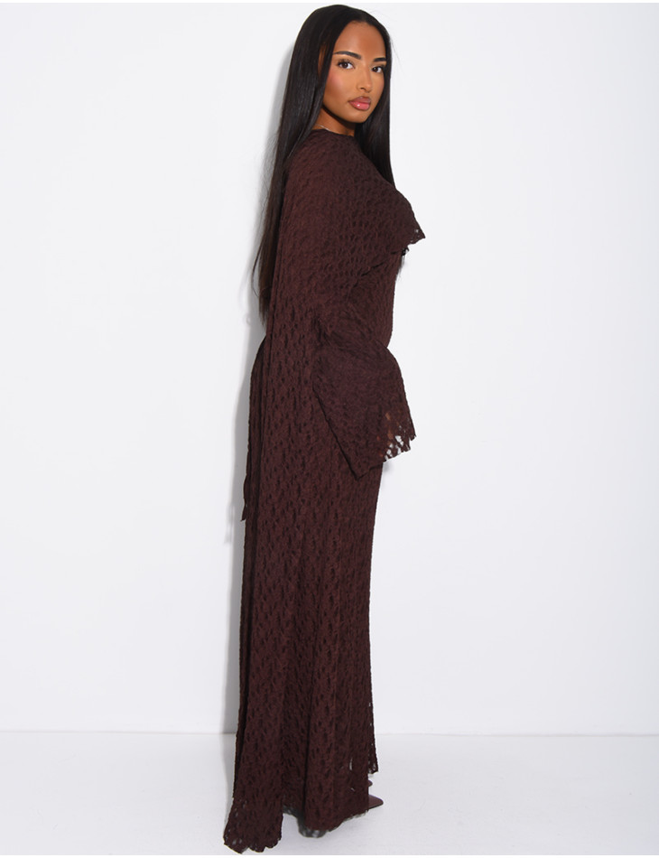 Lined lace dress with matching shawl