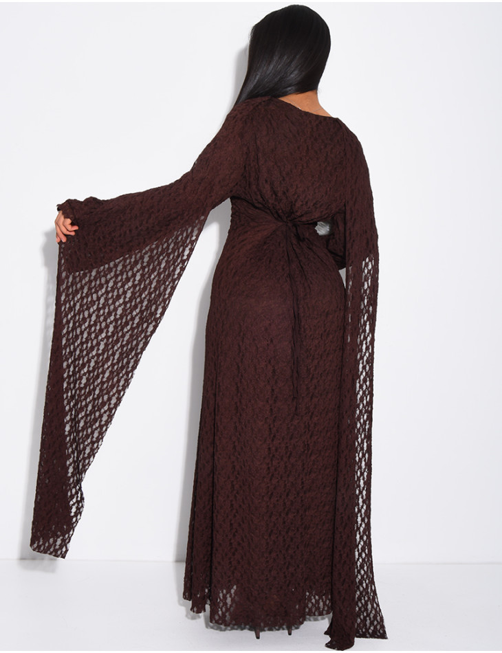 Lined lace dress with matching shawl