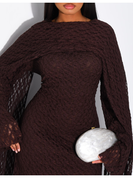 Lined lace dress with matching shawl