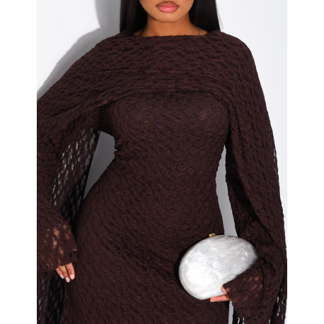 Lined lace dress with matching shawl