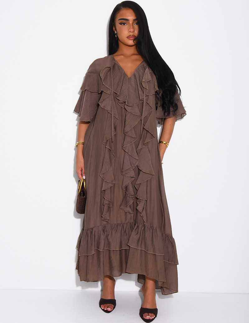 Langes Kleid aus Voile mit...