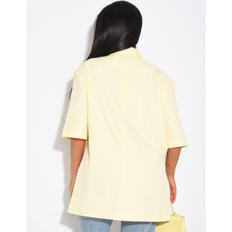 Blazer premium oversize croisé à manches courtes